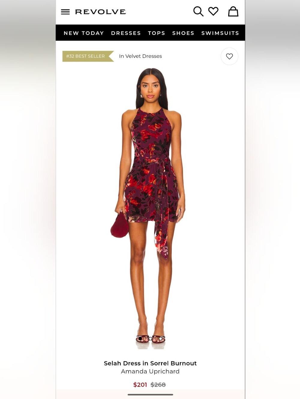 Amanda Uprichard Selah Dress, Sorrel Burnout, Women's XS, Plum/Orange - Picture 10 of 10